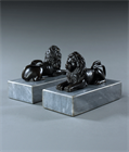 Picture of CA0484 Small pair of bronze English Regency lions