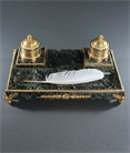 Picture of Large scale French Empire style marble desk inkwell
