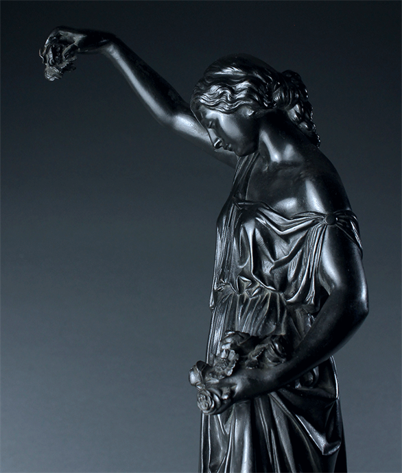 Picture of CA0519 19th Century bronze of a Young Woman Plucking Rose Petals by Aimé Millet 