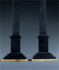 Picture of CA0501 Rare Pair of Grand Tour Marble Lateran and Flamino obelisks