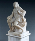 Picture of CA0496 Rare pair of Alabaster statues of Rousseau and Voltaire