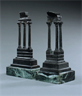 Picture of CA0498 Pair of Grand Tour Cabinet Bronzes of Temples in Rome