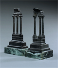 Picture of Pair of Grand Tour Cabinet Bronzes of Temples in Rome