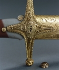Picture of Georgian Agate Hilted Mameluke Presentation Sabre by Salter and Co and bearing the crest of Lord Grenville