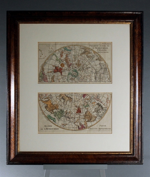 Picture of CA0479 Pair of hand coloured constellation maps of the Northern night sky