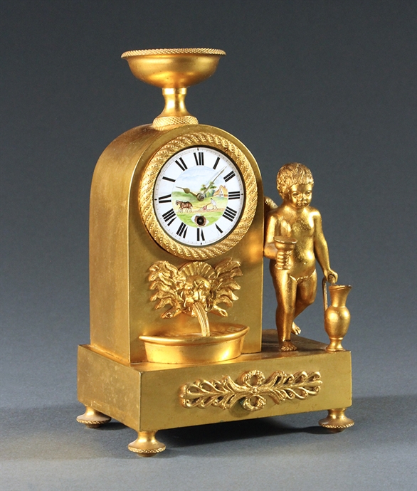 Picture of CA0483 Miniature French Empire cupid timepiece clock