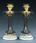 Picture of CA0487 A Fine Pair of Regency Athenienne Style Triform Candlesticks