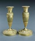 Picture of CA0490 Attractive pair of French Empire candlesticks