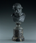 Picture of CA0456 Grand Tour bronze bust of Dionysus signed Sommer
