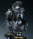 Picture of Fine pair of bronze busts of Mars and Mercury after Salmson