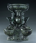 Picture of CA0420 Grand Tour Model of the Fontana delle Tartarughe in Bronze and Serpentine Marble