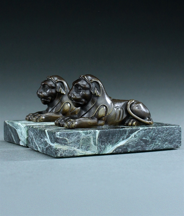 Picture of CA0426 Pair of Small Grand Tour Bronze Capitoline Lions