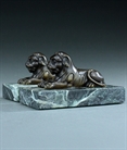 Picture of Pair of Small Grand Tour Bronze Capitoline Lions