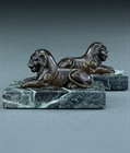 Picture of CA0426 Pair of Small Grand Tour Bronze Capitoline Lions