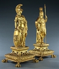 Picture of CA0425 Rare Pair of Gilt Bronze Statuettes of Mars and Minerva