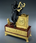 Picture of CA0402 Fine French Empire clock depicting Homer in the Ruins of Troy