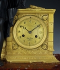 Picture of CA0402 Fine French Empire clock depicting Homer in the Ruins of Troy