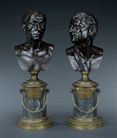 Picture of CA0405 Rare pair of Grand Tour Bronze Senators in the manner of Righetti