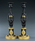 Picture of Pair of English Regency caryatid candlesticks