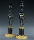 Picture of Pair of English Regency caryatid candlesticks