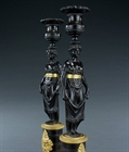 Picture of Pair of English Regency caryatid candlesticks