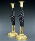 Picture of CA0408 Rare pair of Berlin Iron candlesticks attributed to Karl Friedrich Schinkel