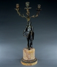 Picture of Fine candelabrum on substantial Giallo Antico marble base