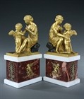 Picture of CA0404 Rare pair allegorical Lesson to Amour bronzes after Louis-Simon Boizot 