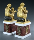 Picture of CA0404 Rare pair allegorical Lesson to Amour bronzes after Louis-Simon Boizot 