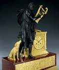 Picture of CA0402 Fine French Empire clock depicting Homer in the Ruins of Troy