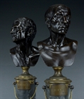 Picture of CA0405 Rare pair of Grand Tour Bronze Senators in the manner of Righetti