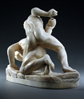 Picture of CA0390 Large Grand Tour alabaster model of the Pancrastinae or Wrestlers 