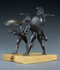 Picture of Grand Tour pair of patinated bronze classical warriors after David
