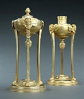 Picture of CA0335 Attractive pair of Athenienne cassolettes candlesticks