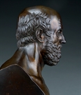 Picture of CA0308 Grand Tour patinated bronze library bust of Hippocrates