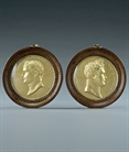 Picture of CA0326 Rare Pair of Plaques of Napoleon and Alexander of Russia by Galle