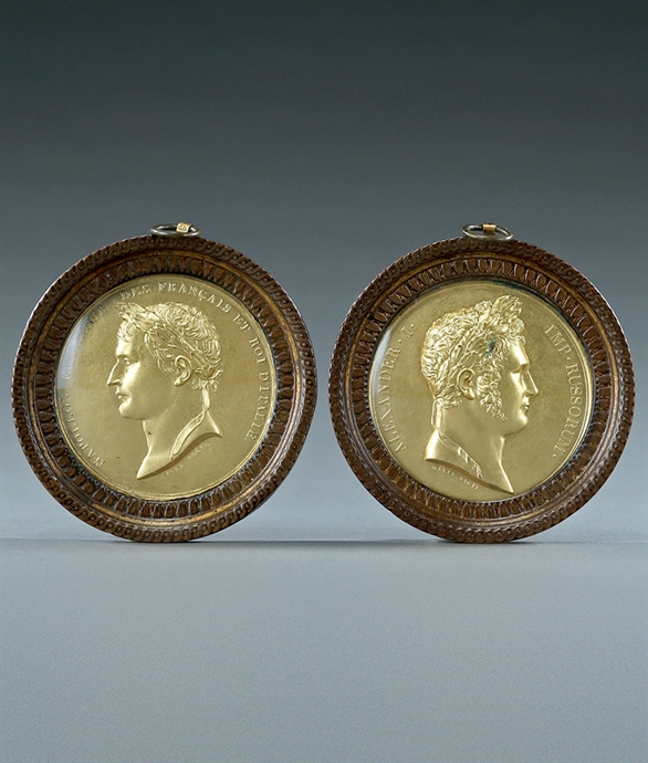 Picture of Rare Pair of Plaques of Napoleon and Alexander of Russia by Galle