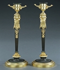 Picture of Fine pair of French 'Retour d'Egypte' style caryatid candlesticks