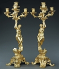 Picture of CA0306 Fine pair of candelabra depicting the birth of Venus