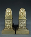 Picture of CA0318 Superb Gilt Bronze Pharaonic bust Retour d'Egypte Andirons