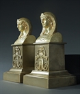 Picture of CA0318 Superb Gilt Bronze Pharaonic bust Retour d'Egypte Andirons