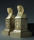 Picture of CA0318 Superb Gilt Bronze Pharaonic bust Retour d'Egypte Andirons