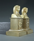 Picture of Superb Gilt Bronze Pharaonic bust Retour d'Egypte Andirons