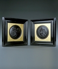 Picture of CA0285 Rare pair of bronze Night and Day plaques after Thovaldsen