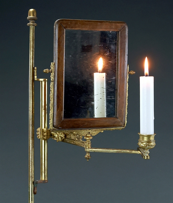 Picture of CA0278 Rare French Empire gilt bronze shaving mirror
