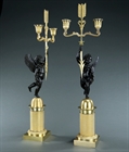 Picture of Matched pair of twin light candelabra after Rabiat