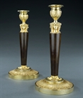 Picture of CA0279 French Empire caryatid bronze candlesticks in the manner of Galle