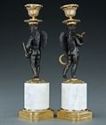 Picture of Decorative Louis XVI style Cupid candlesticks