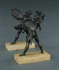 Picture of CA0263 Pair of patinated bronze Grand Tour classical warriors after David