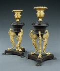 Picture of Unusual Regency pot pourri candlesticks after designs by Cheney